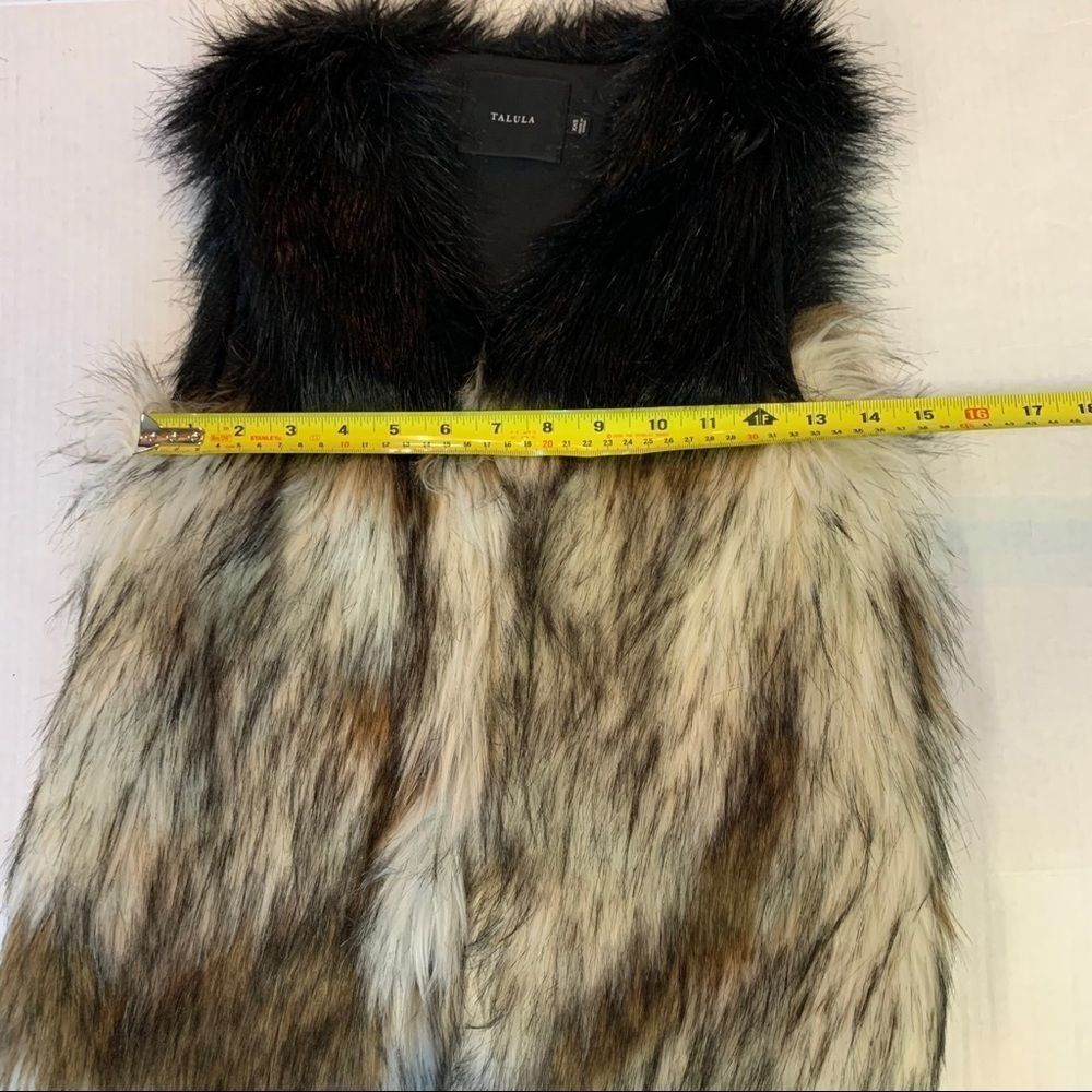 ARITZIA Talula fur vest black brown cream colours size XXS - Picture 7 of 13